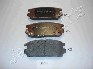 Комплект тормозных колодок, дисковый тормоз JAPANPARTS PPH03AF (фото 1)