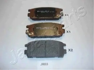 Комплект гальмівних колодок, дискове гальмо JAPANPARTS PPH03AF