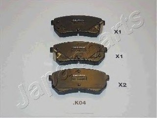 Комплект тормозных колодок, дисковый тормоз JAPANPARTS PPK04AF (фото 1)