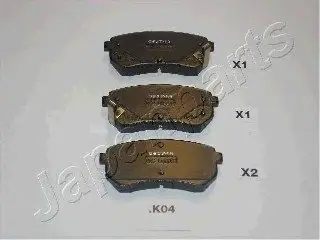 Комплект тормозных колодок, дисковый тормоз JAPANPARTS PPK04AF