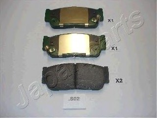 Комплект гальмівних колодок, дискове гальмо JAPANPARTS PPS02AF (фото 1)