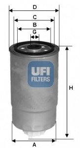 Топливный фильтр UFI 2452900 (фото 1)