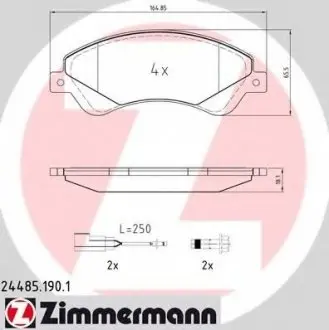 Комплект тормозных колодок, дисковый тормоз ZIMMERMANN 244851901