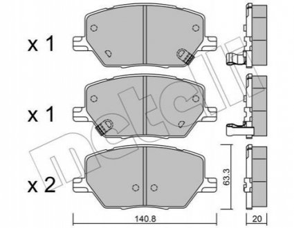 Комплект гальмівних колодок (дискових) 22-1001-0 Metelli 2210010 (фото 1)