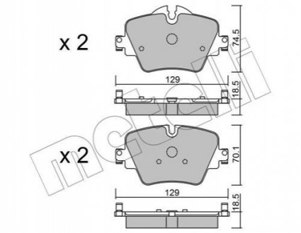 Комплект гальмівних колодок (дискових) 22-1037-0 Metelli 2210370 (фото 1)