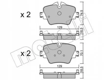 Комплект гальмівних колодок (дискових) 22-1037-0 Metelli 2210370