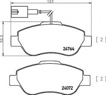 Комплект тормозных колодок, дисковый тормоз BREMBO P24150 (фото 1)