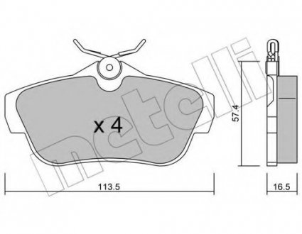 Комплект тормозных колодок, дисковый тормоз Metelli 2207120 (фото 1)