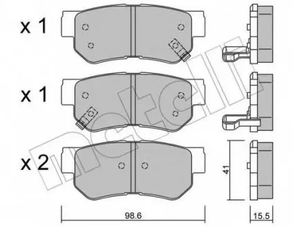 Комплект гальмівних колодок (дискових) 22-0365-0 Metelli 2203650