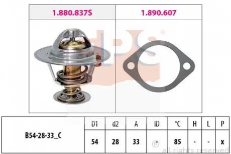Термостат с прокладкой Hyundai Elantra/Santa Fe/Tucson/Kia Seed 2.0 CRDi/Sportage 1.5/1.6/1.5CRDi/2.0 CRDi 04- EPS 1880838