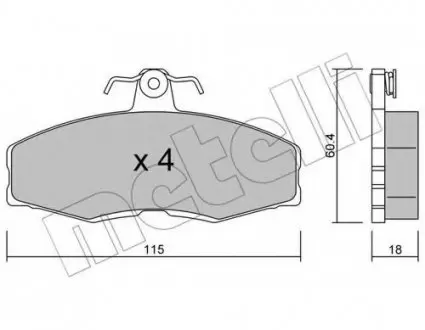Комплект гальмівних колодок, дискове гальмо 22-0039-0 Metelli 2200390 (фото 1)