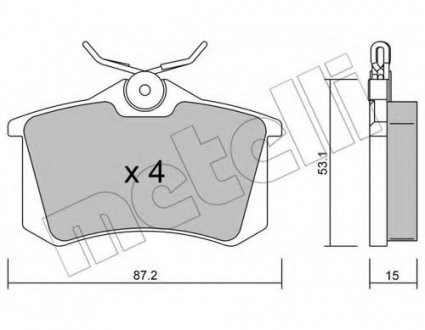 Комплект тормозных колодок, дисковый тормоз Metelli 2201000 (фото 1)