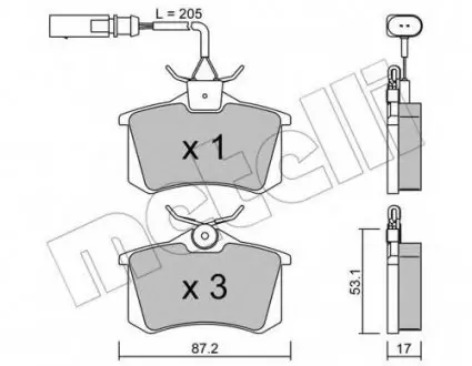 Колодки тормозные 22-0100-3 Metelli 2201003