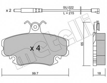 Комплект тормозных колодок, дисковый тормоз 22-0120-0K Metelli 2201200K