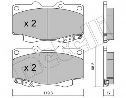 Комплект тормозных колодок, дисковый тормоз 22-0129-1 Metelli 2201291 (фото 1)