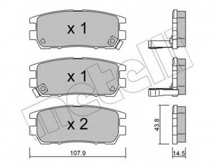 Комплект тормозных колодок, дисковый тормоз 22-0151-0 Metelli 2201510 (фото 1)