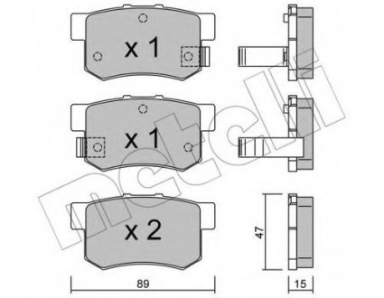 Комплект гальмівних колодок (дискових) 22-0173-0 Metelli 2201730 (фото 1)