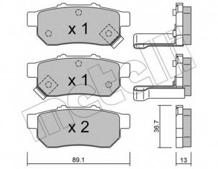 Комплект тормозных колодок, дисковый тормоз 22-0176-1 Metelli 2201761 (фото 1)