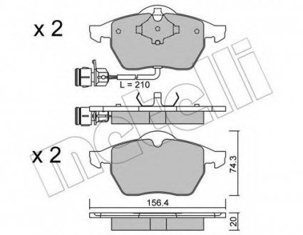 Комплект тормозных колодок, дисковый тормоз 22-0181-0 Metelli 2201810 (фото 1)