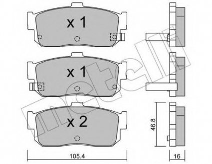 Комплект тормозных колодок, дисковый тормоз 22-0193-1 Metelli 2201931 (фото 1)