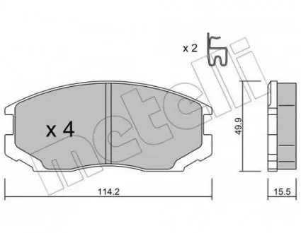Комплект гальмівних колодок (дискових) 22-0221-1 Metelli 2202211