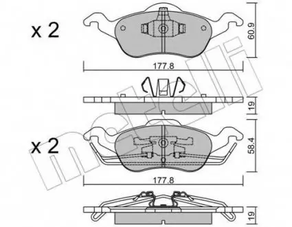 Комплект гальмівних колодок (дискових) 22-0291-0 Metelli 2202910