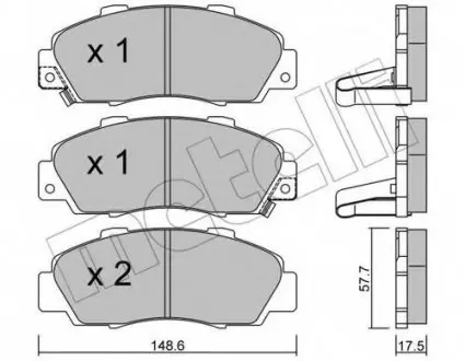 Комплект гальмівних колодок (дискових) 22-0298-0 Metelli 2202980