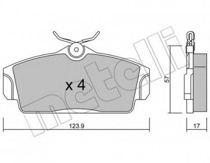 Комплект тормозных колодок, дисковый тормоз 22-0305-0 Metelli 2203050 (фото 1)