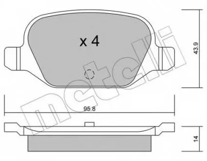 Комплект гальмівних колодок (дискових) 22-0324-0 Metelli 2203240 (фото 1)