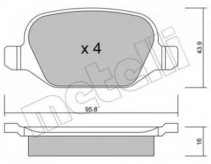 Комплект тормозных колодок, дисковый тормоз 22-0324-1 Metelli 2203241
