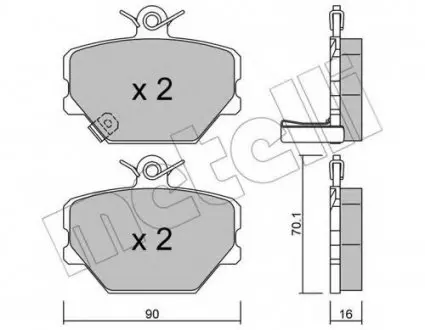 Комплект тормозных колодок, дисковый тормоз 22-0341-0 Metelli 2203410