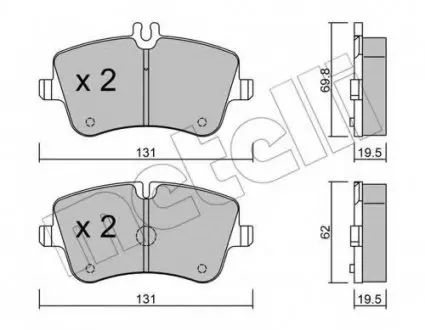 Комплект тормозных колодок, дисковый тормоз 22-0342-0 Metelli 2203420