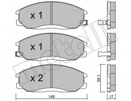 Комплект гальмівних колодок (дискових) 22-0364-0 Metelli 2203640