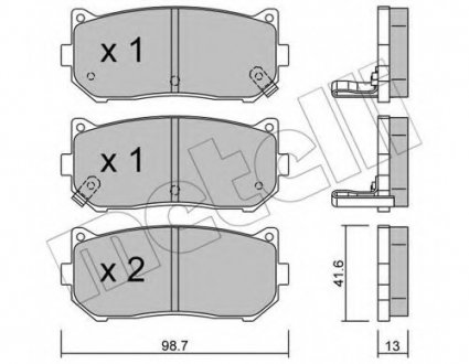 Комплект тормозных колодок, дисковый тормоз 22-0372-0 Metelli 2203720 (фото 1)