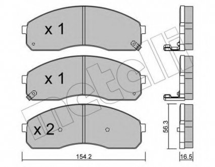 Комплект тормозных колодок, дисковый тормоз 22-0374-0 Metelli 2203740 (фото 1)