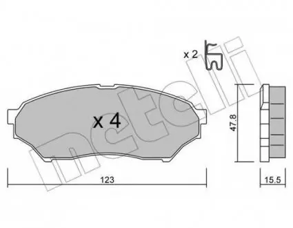 Комплект гальмівних колодок (дискових) 22-0397-0 Metelli 2203970