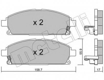 Комплект гальмівних колодок (дискових) 22-0406-1 Metelli 2204061