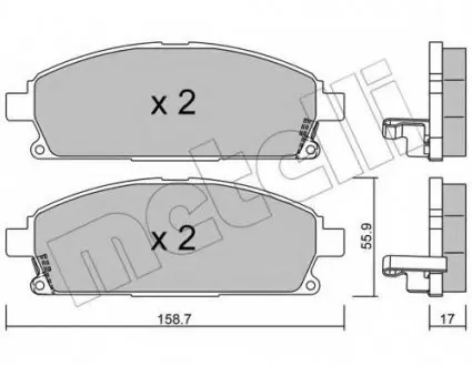 Комплект гальмівних колодок (дискових) 22-0406-1 Metelli 2204061
