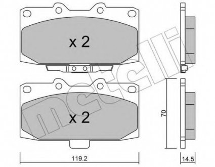 Комплект тормозных колодок, дисковый тормоз 22-0413-0 Metelli 2204130 (фото 1)