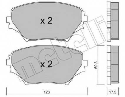 Комплект тормозных колодок, дисковый тормоз 22-0430-0 Metelli 2204300 (фото 1)