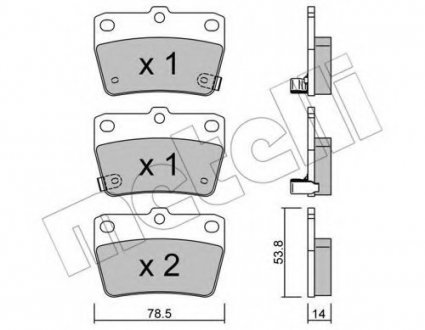 Комплект тормозных колодок, дисковый тормоз 22-0431-0 Metelli 2204310 (фото 1)