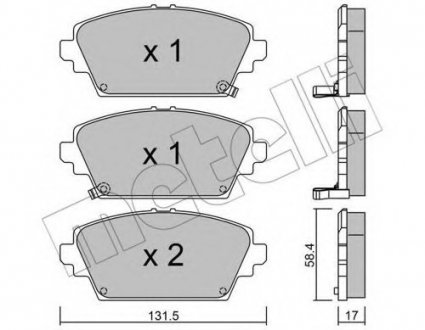 Комплект гальмівних колодок, дискове гальмо 22-0464-1 Metelli 2204641