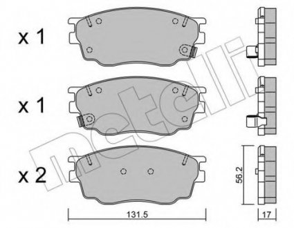 Комплект тормозных колодок, дисковый тормоз 22-0475-0 Metelli 2204750 (фото 1)
