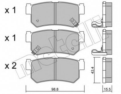 Комплект тормозных колодок, дисковый тормоз 22-0519-0 Metelli 2205190 (фото 1)