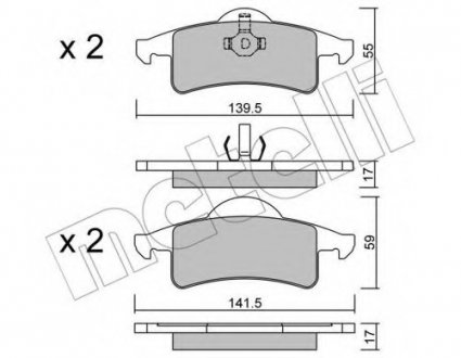 Комплект тормозных колодок, дисковый тормоз 22-0526-0 Metelli 2205260 (фото 1)