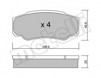 Комплект тормозных колодок, дисковый тормоз 22-0532-0 Metelli 2205320 (фото 1)