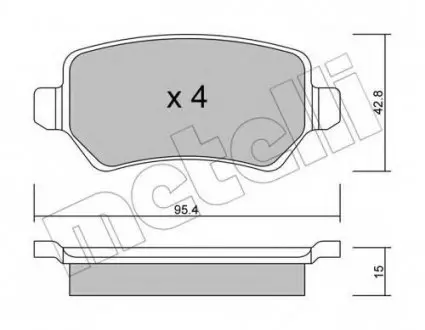 Комплект гальмівних колодок (дискових) 22-0542-1 Metelli 2205421