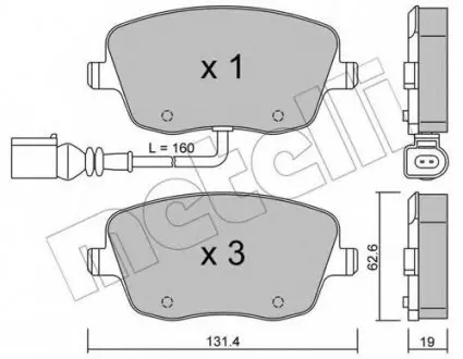 Комплект гальмівних колодок (дискових) 22-0547-1 Metelli 2205471