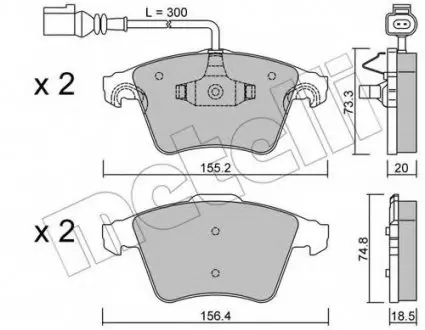 Комплект тормозных колодок, дисковый тормоз 22-0552-2 Metelli 2205522