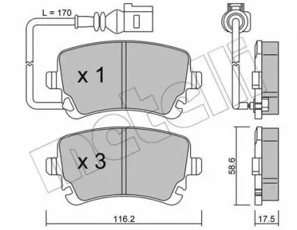 Комплект гальмівних колодок (дискових) 22-0554-0 Metelli 2205540